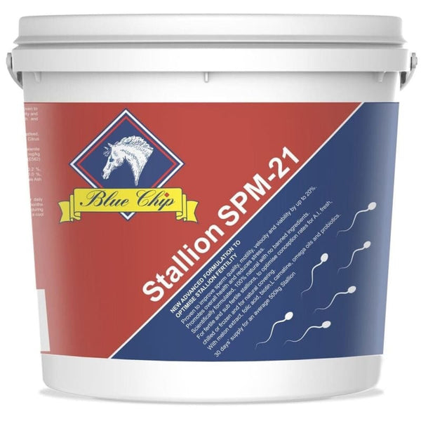 Blue Chip Feeds Stallion SPM-21: Fertility Horse Supplement Mobility Velocity AI