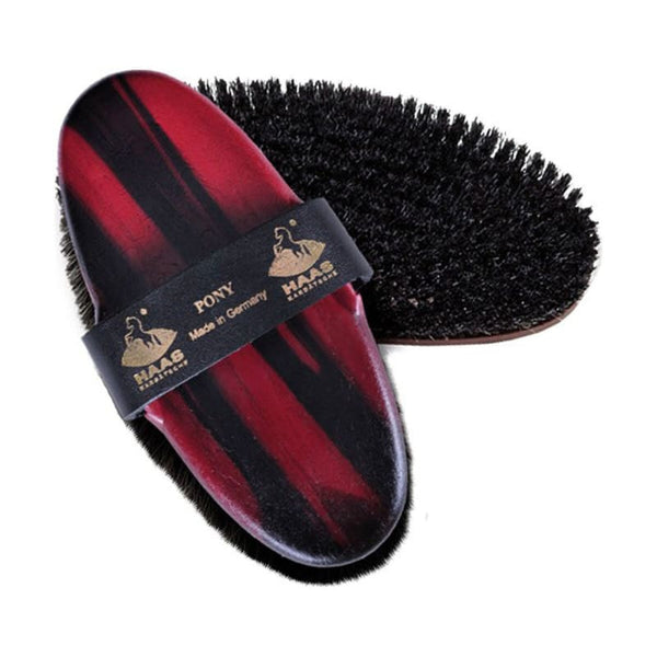 HAAS Pony Grooming Brush WIth Strong Horsehair and Brass Bristles Thick Dirty Coat