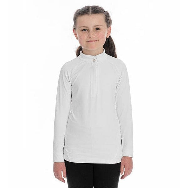 Horseware Childrens Kids Girls Sara Long Sleeve Competition Shirt White 7-12yrs