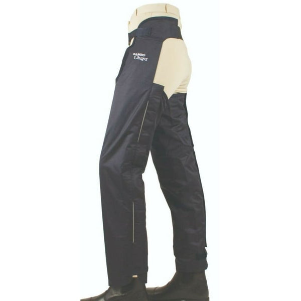 Horseware Kids Warm Fleece Lined Waterproof Shiny Full Chaps Navy/Black Age 7-14