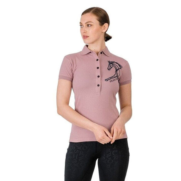 Horseware Ladies Short Sleeve Flamboro Cotton Polo Shirt Top Navy/Berry XXS-XXL