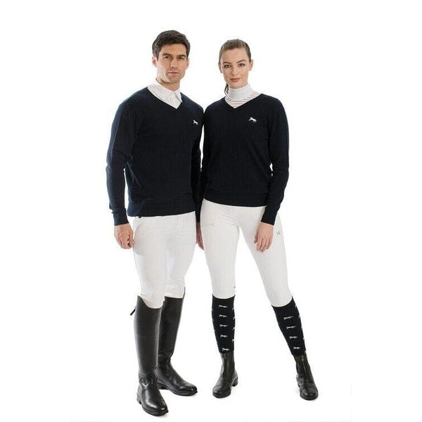 Horseware Unisex Signature Cotton Cashmere V-Neck Sweater Jumper Navy XXS-XXL