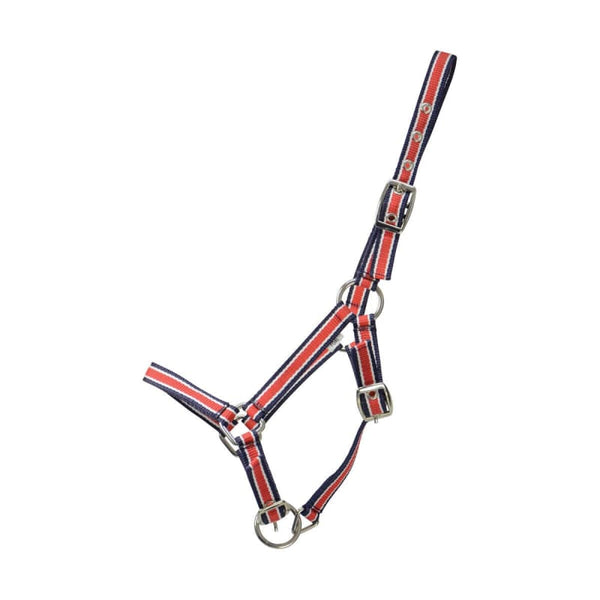 Hy Equestrian Foal Plus Head Collar With Three Adjustable Buckles Red/Navy/White