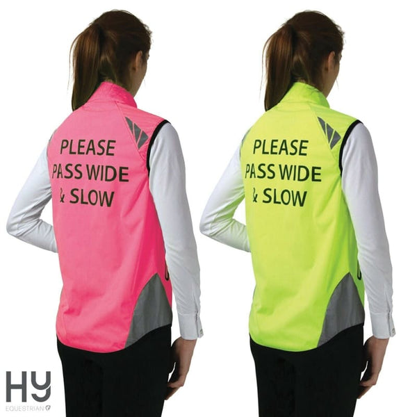 Hy Equestrian HyViz Reflector Gilet Pass Wide and Slow Adults High Visibility