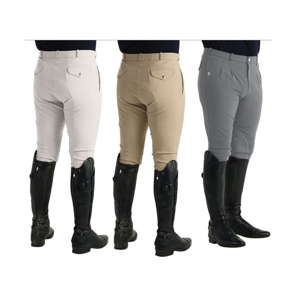 Hy Equestrian Jakata Men's Breeches Pleated Front Knee Patches All Colours 28-38