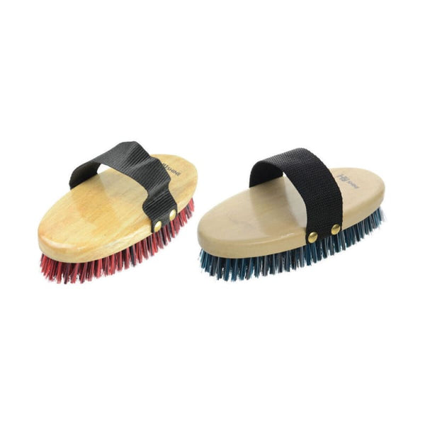 Hy Equestrian Natural Wooden Body Brush With Soft PP Bristles Grooming Brush