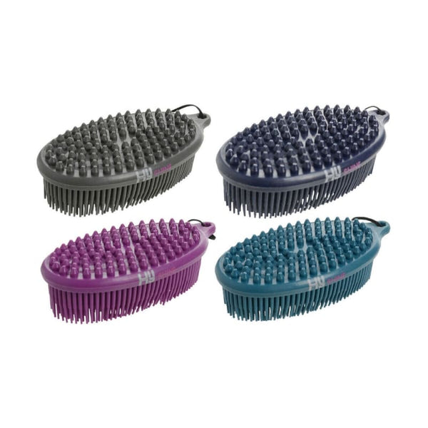 Hy Equestrian Pebble Brush 2in1 Grooming Brush With Bristles and Massage Scrubber