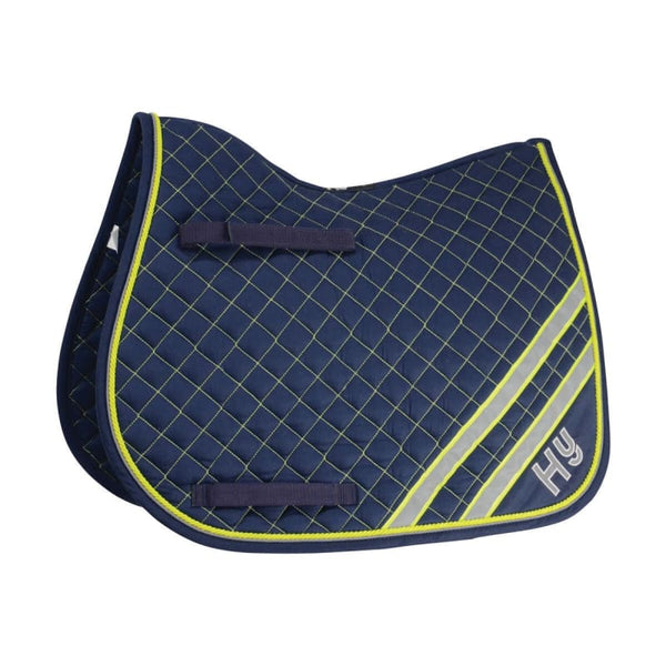 HyVIZ Wither Reflective Flourescent Hi-Vis Reflector Saddlepad Navy/Yellow P/C/F