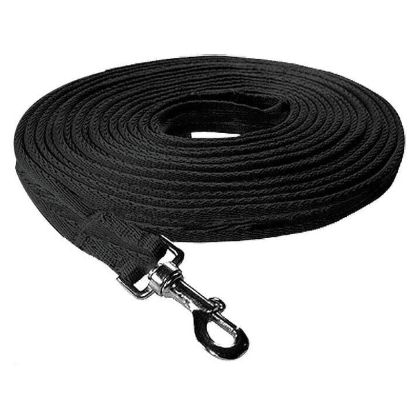 JHL Comfort Webbing Lunge Line With Loop Handle and Swivel Trigger Clip 8m Black