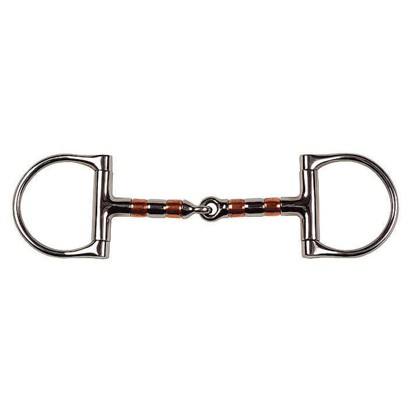 JHL Pro Steel JHLPS Copper Roller D-Race Snaffle Single Jointed Bit 5'-6'