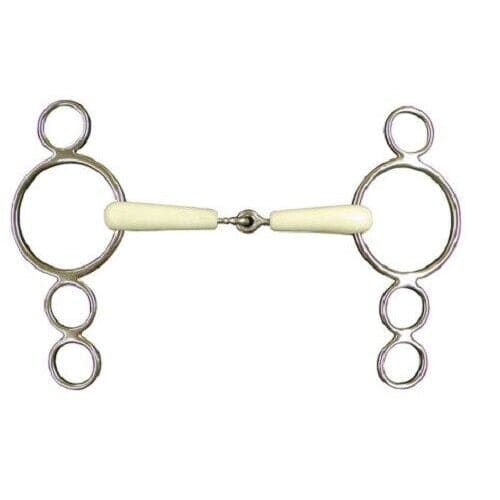 JHL Pro Steel JHLPS Flexi Continental 4 Ring Jointed Dutch Gag Bit 5' - 5.5'