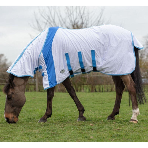 JHL Ultra Fly Relief Combo Rug Lightweight Breathable Fly Rug White/Blue 5'6-7'0