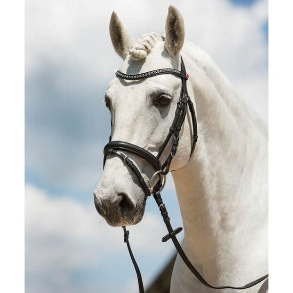 Kieffer Ultrasoft Fashion Soft Padded Crystal Snaffle Bridle and Reins Cob/Full