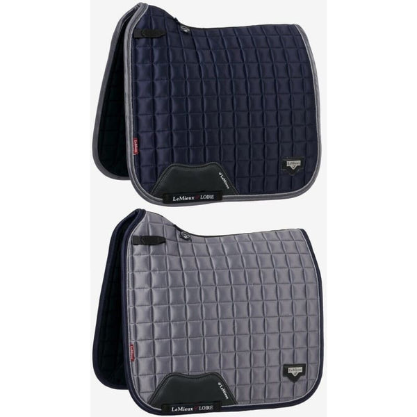 LeMieux Loire Twilight Satin Dressage Saddlepad Square Limited Edition Grey/Navy