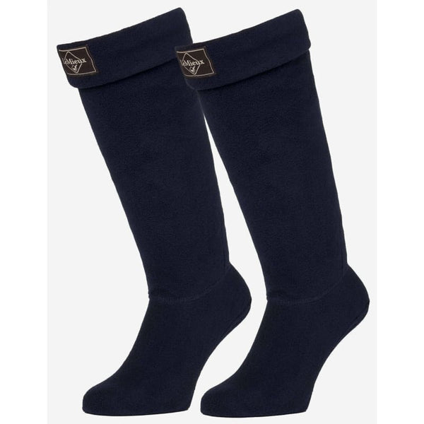 LeMieux Wellington Boot Sock with Fleece Top Soft Warm Winter Toastie Knee Navy