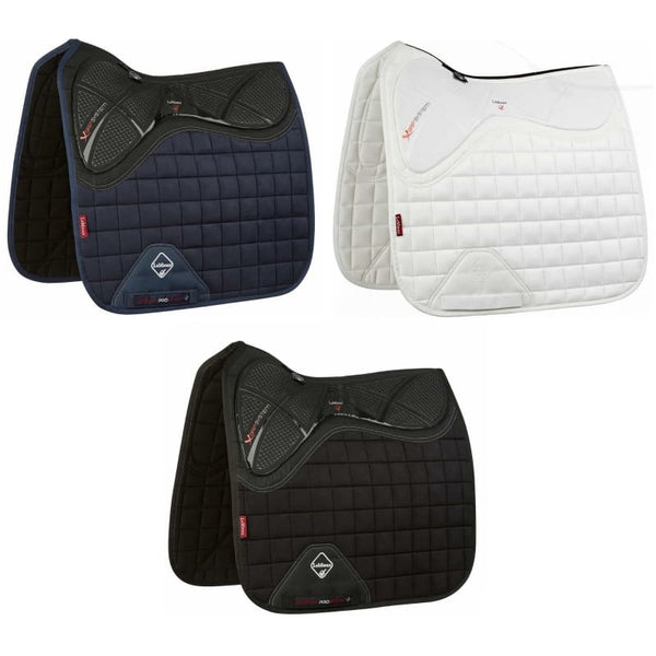 LeMieux X-Grip Silicone Dressage Square Single Side Memory Foam Navy/Black/White