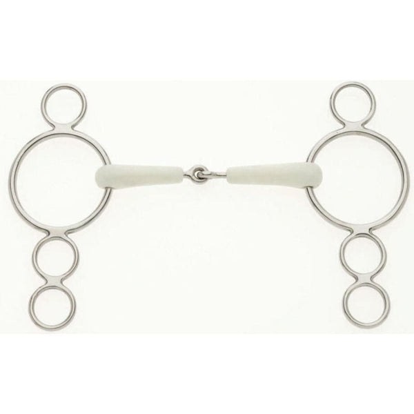 Lorina Flexi Jointed Continental 3 Ring Snaffle Gag Bit Strong Sensitive Horses