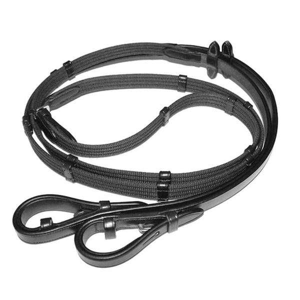 Mark Todd Classic Continental Webbing/Leather Reins  Black/Havana Cob/Full Size