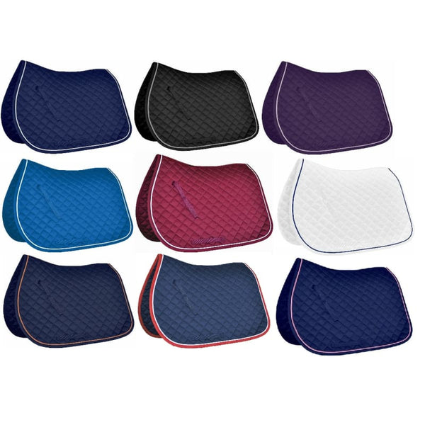 Mark Todd Piped All Purpose GP Saddlepad Square White/Burgundy/Navy/Black/Green