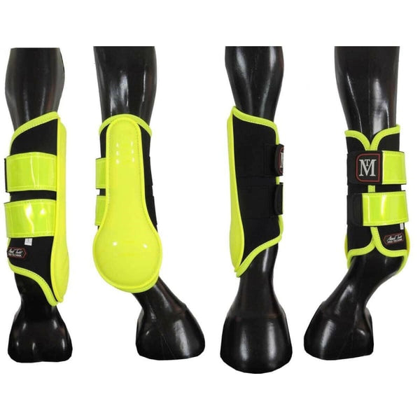 Mark Todd Pro Technik Reflective Hi-Viz Yellow Brushing Boots Small/Medium/Large