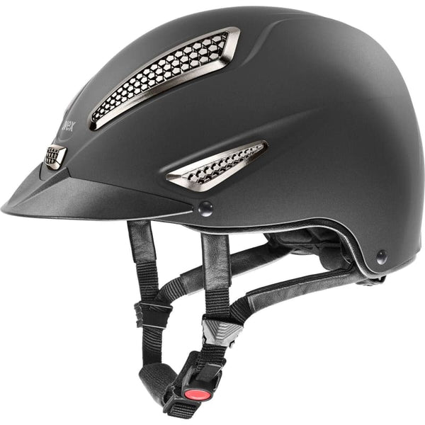 Uvex PERFEXXION II Chrome Helmet Adjustable Horse Riding Hat Black/Grey/Navy XXS