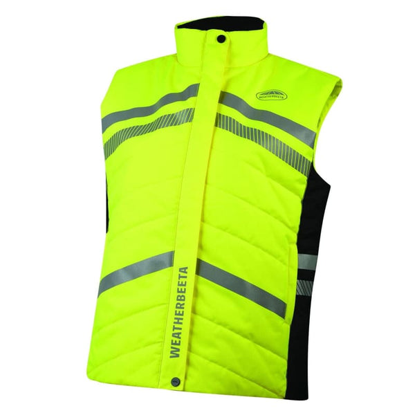 WeatherBeeta Reflective Quilted Gilet Adults Hi Vis Body Warmer Yellow/Pink