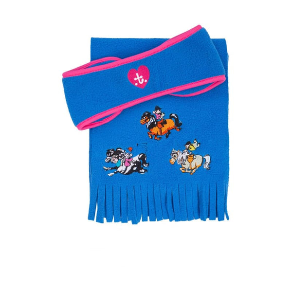 Hy Equestrian Thelwell Collection Race Fleece Headband and Scarf Set Kids Children