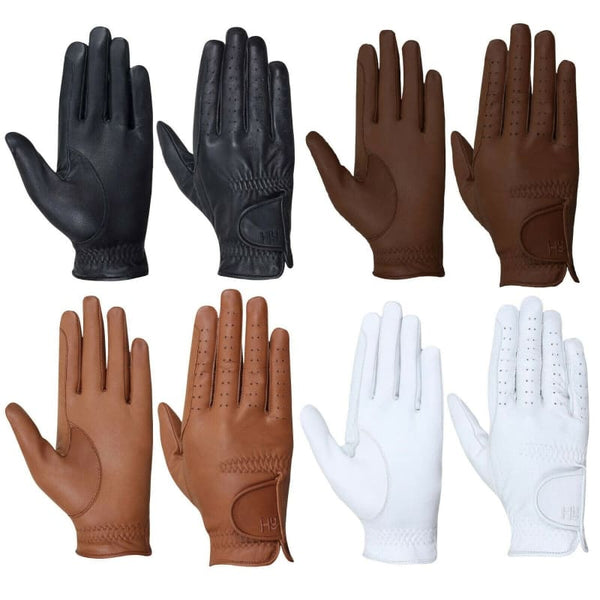 Hy Hy5 Childrens Unisex Leather Riding Gloves Black/White/Brown/LightBrown