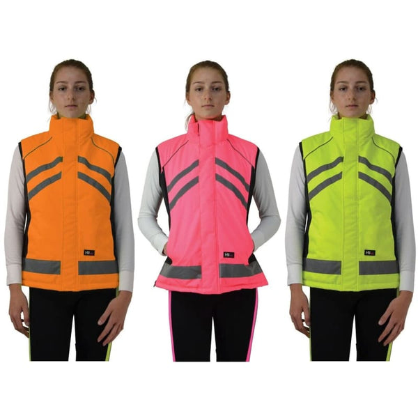 HyVIZ Padded Riding GILET Reflective Safety EN1150 Pink Yellow Orange XS-XL